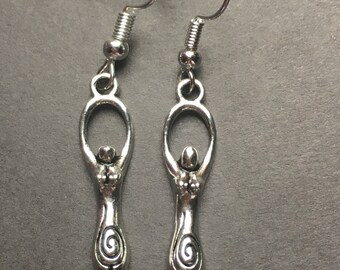 Goddess charm earrings