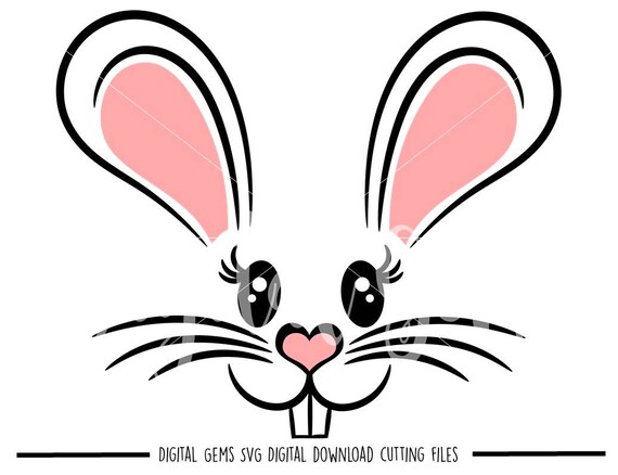 Download Easter Bunny Rabbit Face svg / dxf / eps / png files. Digital