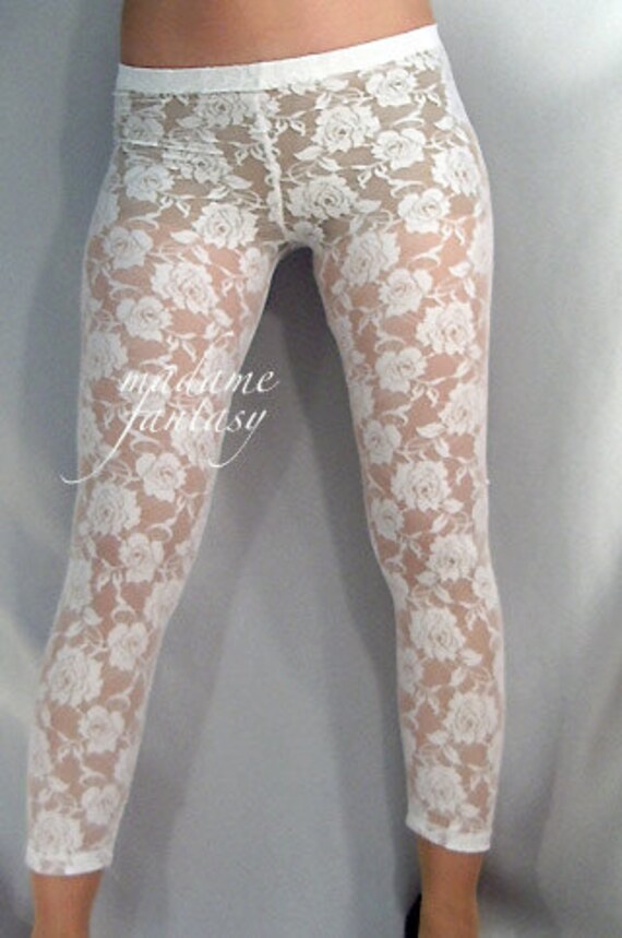 White or black lace leggings