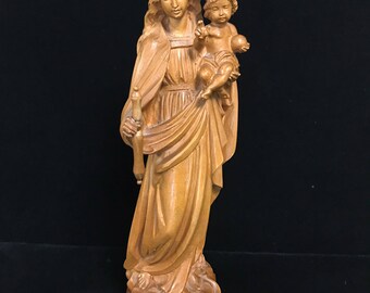 Wooden Madonna Figure