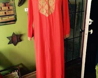Amazing 1960's/1970's maxi boho/hippie dress womens size Small