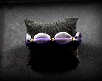 Recycled glass beads bracelet. Recycled glass beads frosted