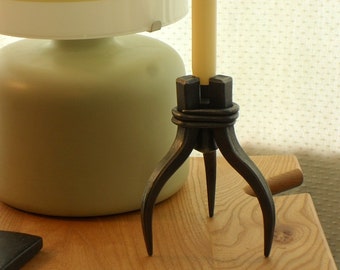A forged Candle Stick Holder, perfect for a mantelpiece or table, handmade ironwork by Tom Fell - Blacksmith