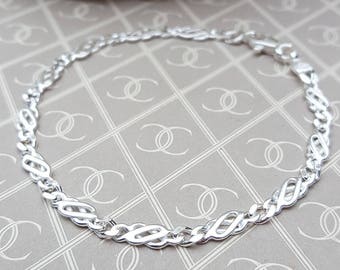 Ladies Small Solid Sterling Silver Celtic Bracelet 7" GIFT BOXED