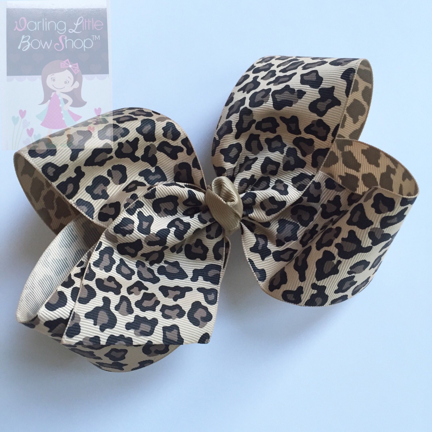 Leopard Bow beautiful boutique bow made with leopard print