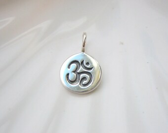 Sterling Silver Om Charm - Add On - Yoga Inspired - Ohm Aum