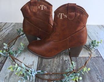 SALE!!! Monogrammed Cowboy Booties