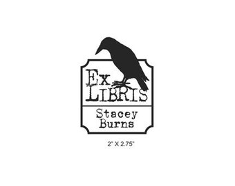 Personalized Big Daddy Crow Ex Libris Bookplate Rubber Stamp C03