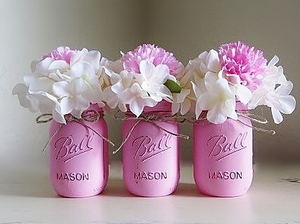 pink baby shower centerpieces pink mason jars girl baby