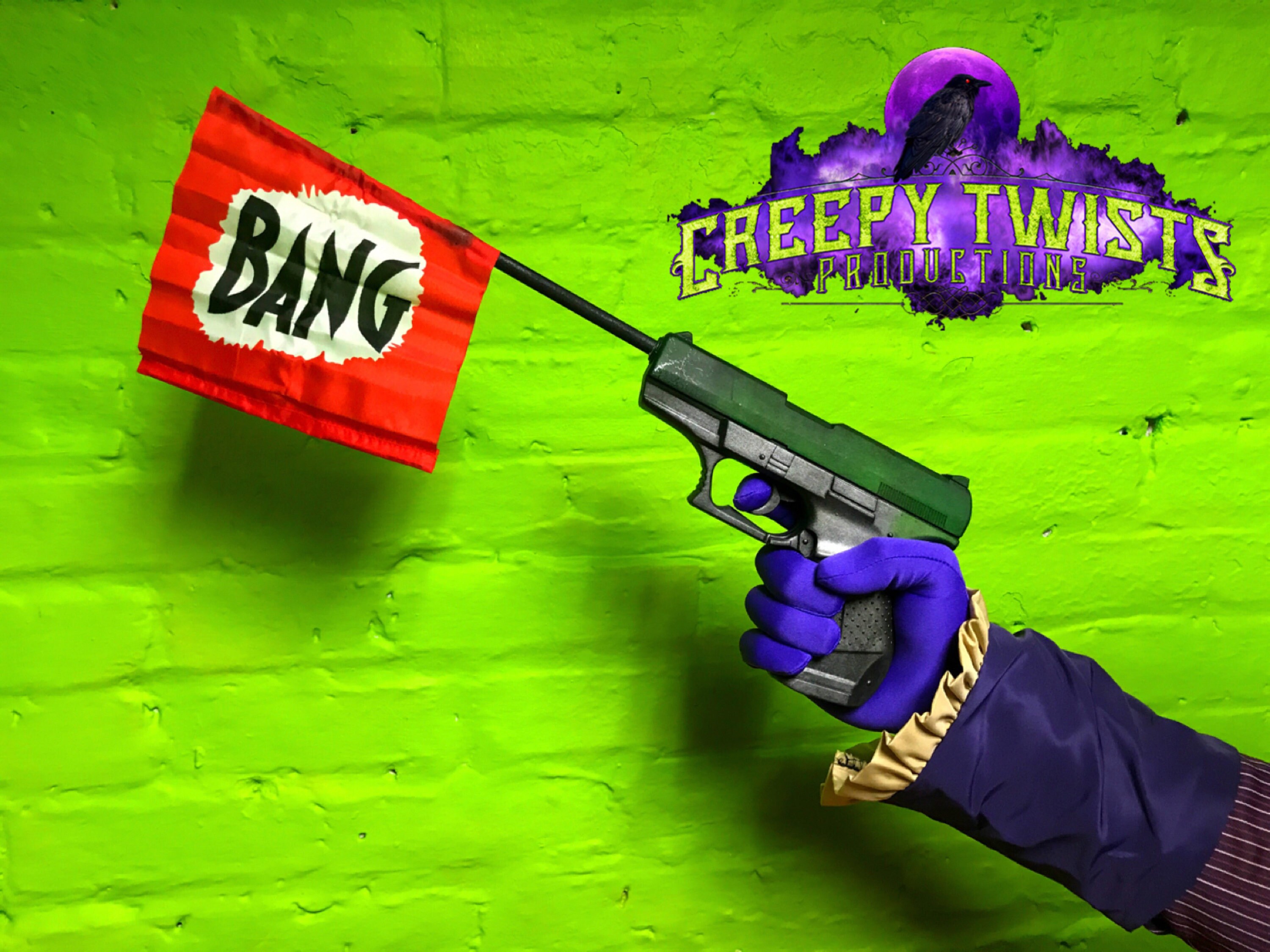 Joker Cosplay Villian Static BANG Gun Halloween