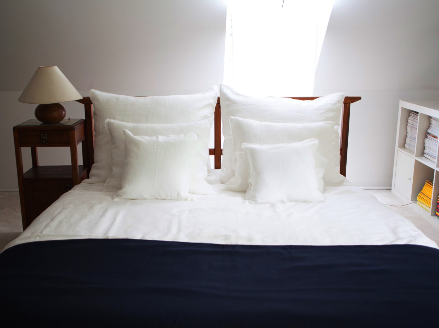 Linen Bedding King size White 8 pcs Best wedding gift