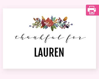 Seating Card Template, Place Cards Template, Placecard Template, Place Cards Thanksgiving, Seating Card, Floral Place Cards, Place Card