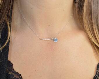 Necklace pearls freshwater white * (and medal to customize in option)