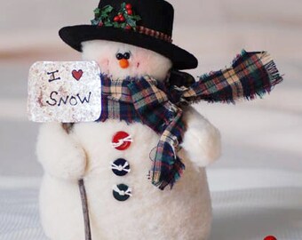 Snowman with Top Hat & Snow Shovel