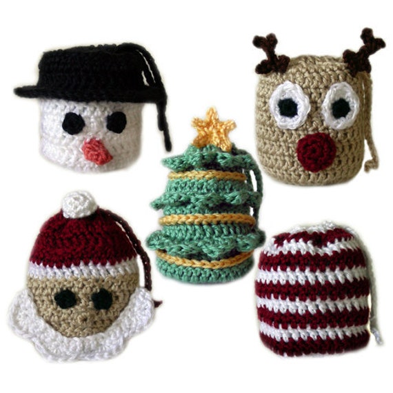 5 Christmas Gift Bags PDF Crochet Pattern Instant Download