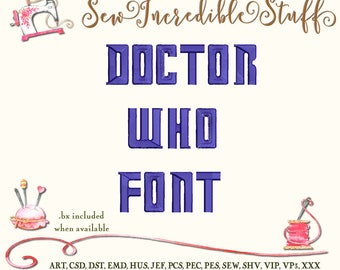 Dr. Who Machine Embroidery font