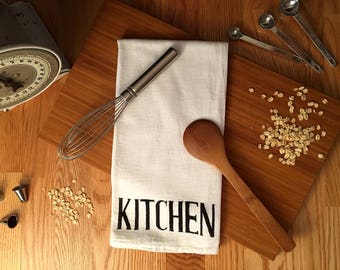 Hand Printed Farmhouse Flour Sack Tea Towel