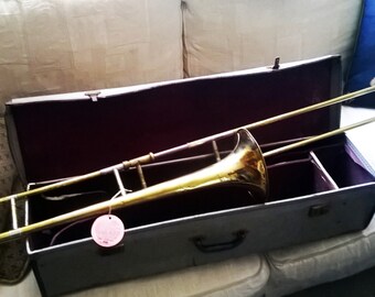 Jazzy Boosey & Hawkes Regent Trombone in its Original Case - 1950s