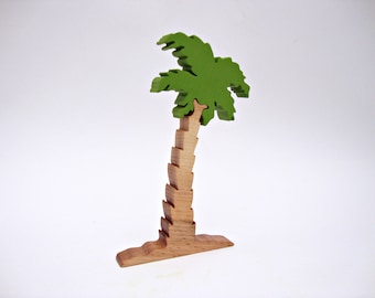 Wooden Tree Toy Palm Waldorf Tree Toy Tree Figurine Learning toys Puzzle Handmade Eco Friendly Birthday gift Toys for Kids Toys Gift