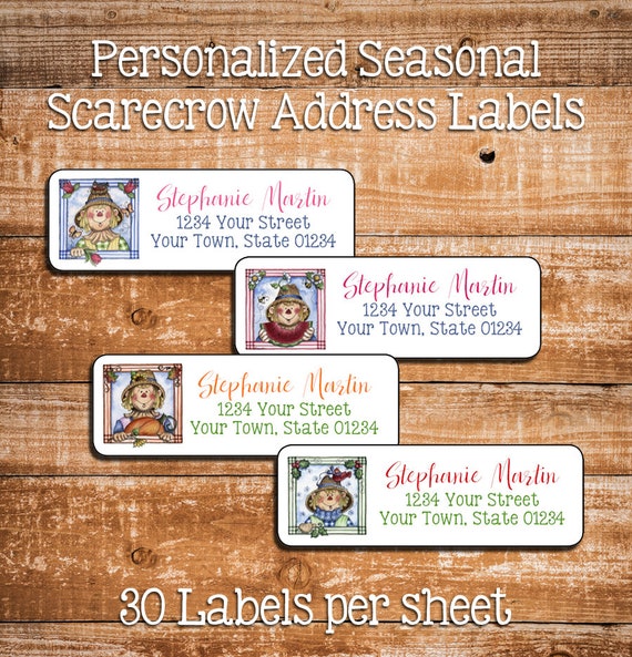 seasonal scarecrows personalized address labels return