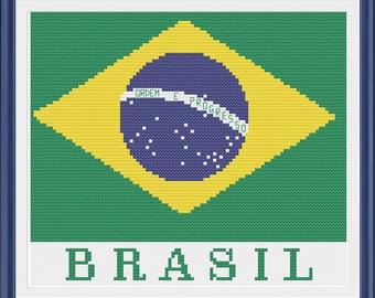 Brazilian Flag Cross Stitch