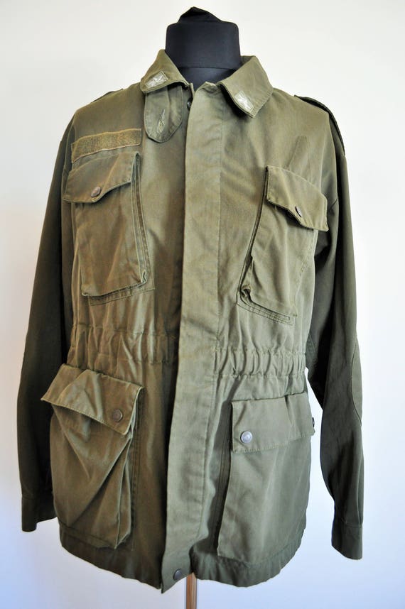 Vintage Khaki Camouflage Military Jacket / Army / Navy