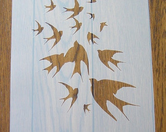 Birds in Flight Stencil Mask Reusable PP Sheet for Arts & Crafts