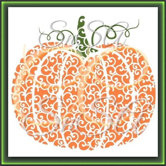 Download Swirly pumpkin SVG Fall Filigree Flourish Swirl Pattern