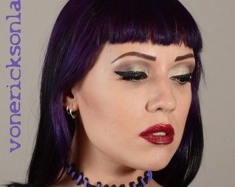Stitches Necklace Cute creepy - Frankenstein Monster Glam Stitches Choker-Purple Thin stitches