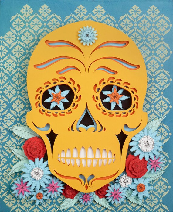 Day of the Dead Sugar Skull 5 candy skull skull 3D paper