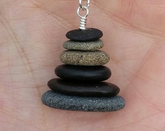 Beach rock Cairn necklace