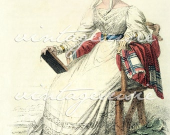 ACKERMANN Regency Fashion Plate Print COLLAGE SHEET 1825 Print 9 Digital Download Jane Austen