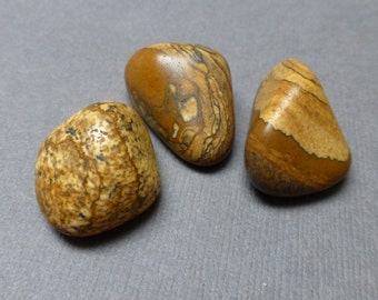 Tumbled Picture Jasper. Tumbled Stone. Gemstone Undrilled. Wire Wrapping Stone. 24mm - 28mm. One (1)