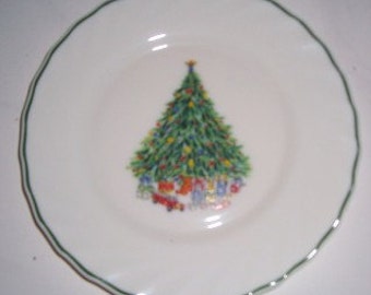 Porcelle Christmas Glass Collectible Side Salad Plate Noel Salem France- by DON SCHRECKENGOST
