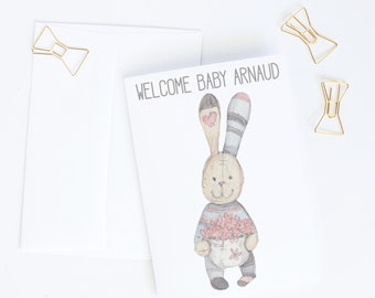 Personalised welcome baby card | Baby congratulations card | New baby congrats card | Newborn congrats card | Congratulations baby cards A1