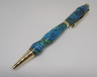SlimLin Pen / Acrylic Body / Gold Kit (Blue and Green)