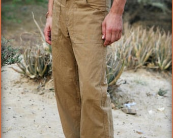 Men Straight Pants ~ Camel Brown