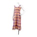 Vintage 70s Dress - 70s Sundress - 70s Plaid Dress - Tube Top Dress - Plaid Sundress - Yellow Purple - Vintage Sundress - Smocked Dress NOS