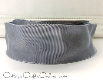 Wired Ribbon, 1 1/2" wide, Pewter Grey Taffeta - TWENTY SEVEN YARD Roll - "Lyon" Dark Silver Wedding, Floral Craft Wire Edged Ribbon
