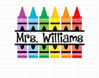 Crayon Split Monogram Svg, Crayons SVG, Crayon Svg, School SVG, SVG Files, Silhouette Files, Cricut Files, Back To School Cutting Files