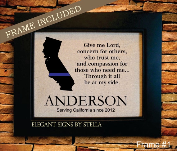 Personalized and Framed Prayer for Policeman or Fireman