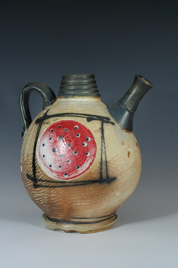 Handmade Ceramic Red Dot Pouring Vessel
