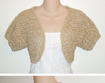Tan Boucle Shrug 2 styles included PDF Crochet Pattern