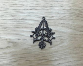 Jewellery Making Vintaj Natural Brass Fanned Trellis Filigree x1