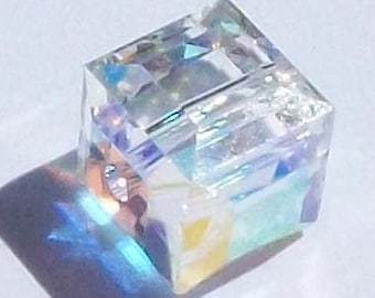 Swarovski Crystal Beads CUBE 5601 Swarovski elements beads CRYSTAL AB - Available in 4mm, 6mm and 8mm