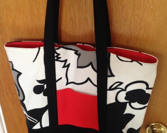 Tote or Market Bag in Canvas and Cotton with Pockets