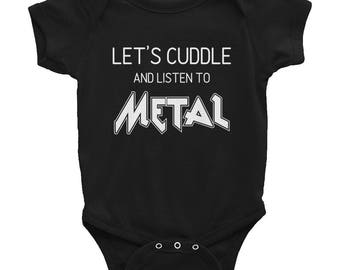 Let's Cuddle and Listen to Metal || Goth Baby Clothes || Metal Baby || Gothic Baby || Music Baby || Band Baby || Punk Baby || Heavy Metal