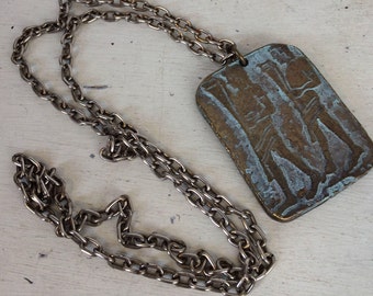 Unusual Vintage Large Chunky Egyptian Revival Pendant