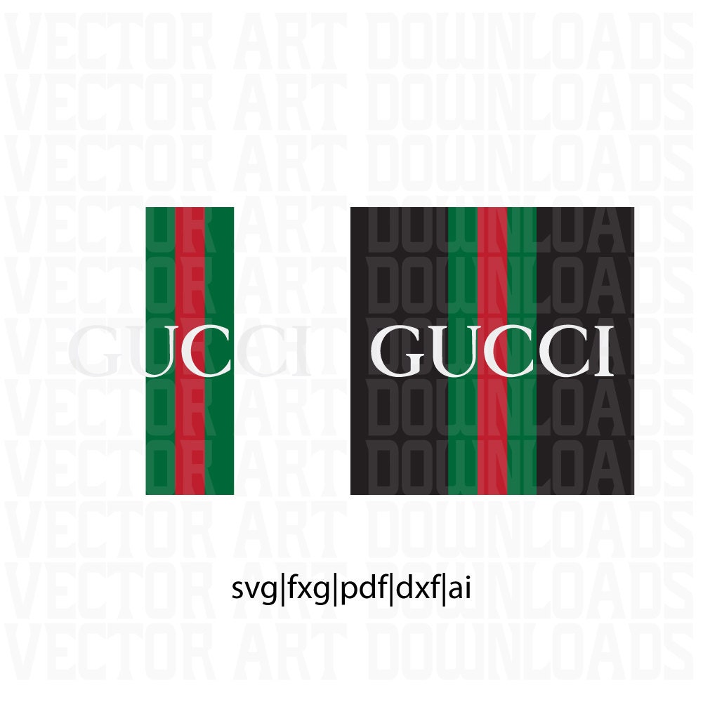 Gucci Vintage Inspired Logo 2 Pack Vector Art, Svg Dxf Fxg Pdf Eps File 