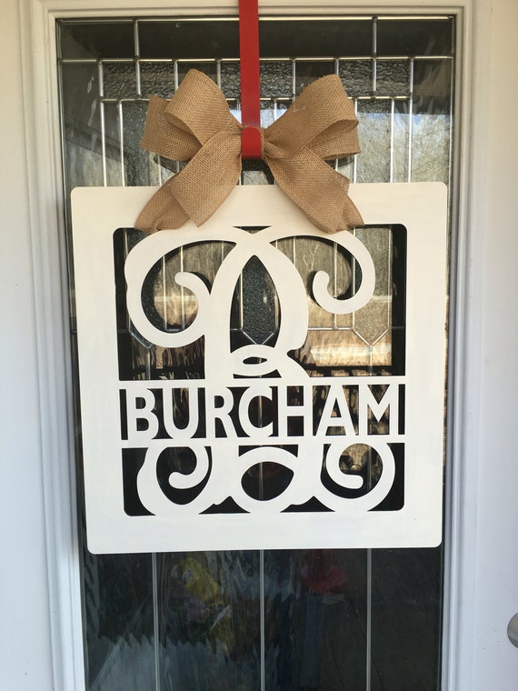 Monogram door hanger name door hanger custom monogram door